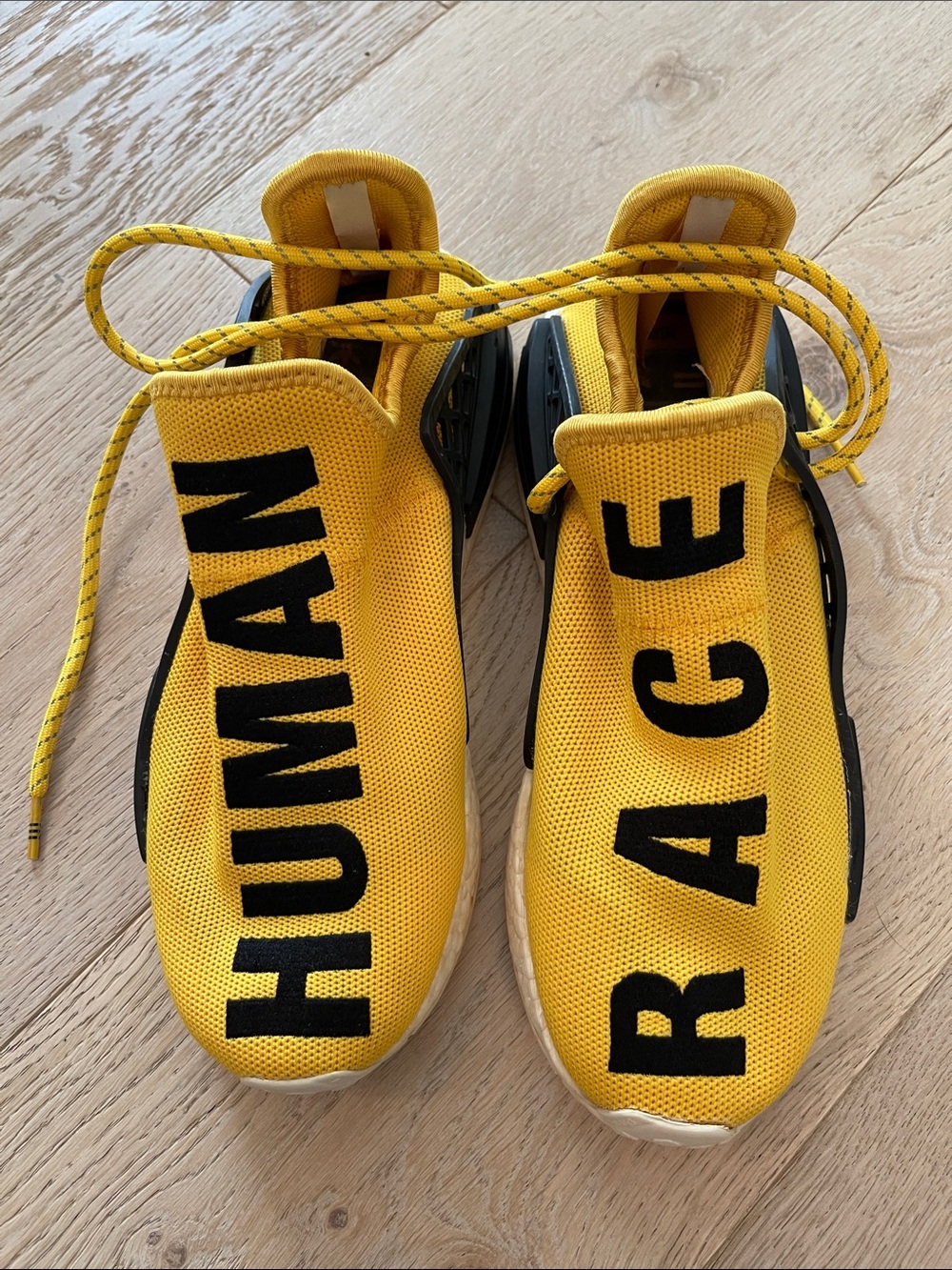 adidas Yellow and Black HUMAN RACE Athletic Sneakers